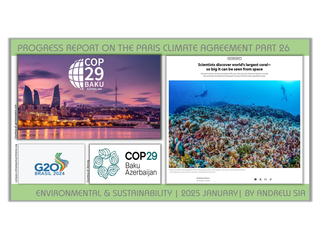 PROGRESS REPORT ON THE PARIS CLIMATE AGREEMENT PART 26 | JANUARY 2025 ...